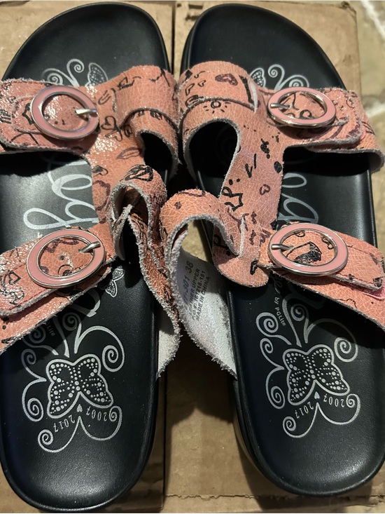 Alegria Other - Alegria Coral Pink Floral Double-Buckle Sandals